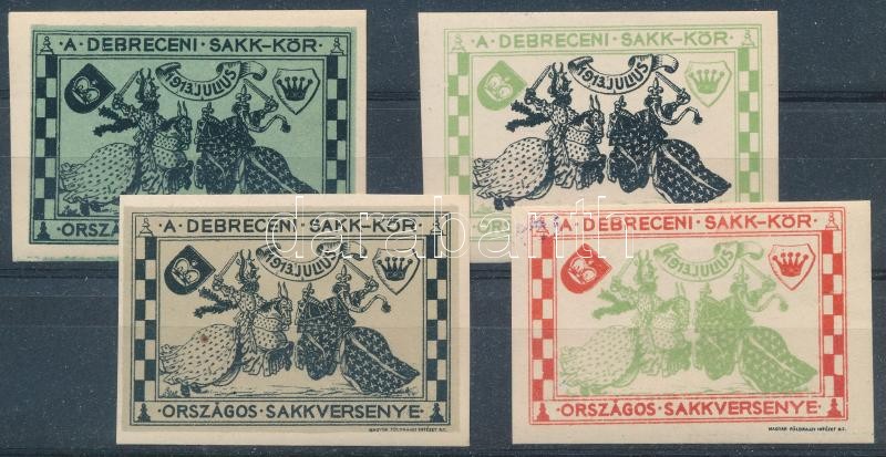 1913 A debreceni sakk-kör országos sakkversenye 4 klf vágott levélzáró