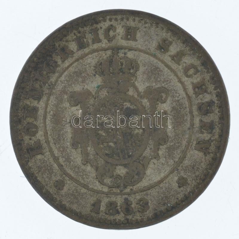 Német Államok / Szászország 1863B 1G / 10pf Ag T:2- patina German States / Saxony 1863B 1 Neugroschen / 10 Pfennige Ag C:VF patina Krause KM#1219 - Image 2