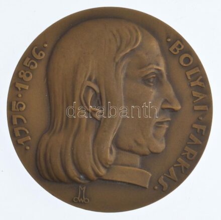 Madarassy Walter (1909-1994) DN 'Bolyai Farkas 1775-1856' kétoldalas bronz plakett (70mm) T:1-