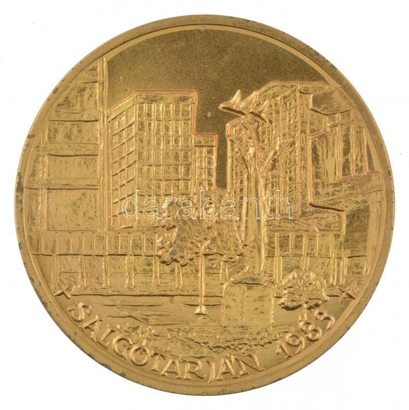 Garamkeszi János (1936-) 1983. 'MÉE - 10 éves a Nógrád megyei szervezet / Salgótarján' aranyozott bronz emlékérem (42,5mm) T:1- Adamo ST3