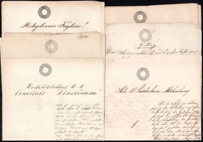 Kb. 50 db okmány, nyomtatvány, szignettás levél, dokumentum 1854-től, tasakban - Image 2