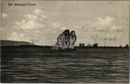 1916 Orsova, Al-Duna. Babagája szikla. Hutterer G. kiadása / Der Babagay-Felsen / Babagaj rock + 'FELDPOSTSTATION NR. 179.' (EK)