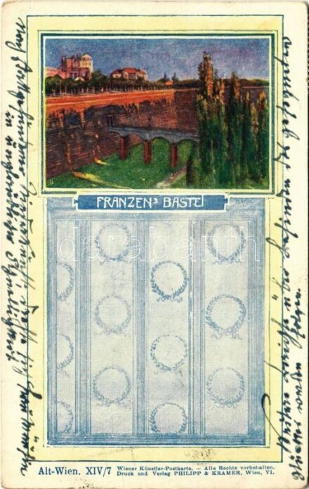 Wien, Vienna, Bécs; Alt-Wien, Franzens Bastei. Wiener Künstler-Postkarte Philipp & Kramer XIV/7. s: H. Wilt (EK)