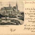 1898 (Vorläufer) Augsburg, Dom und Friedens Denkmal / cathedral, monument (tear)