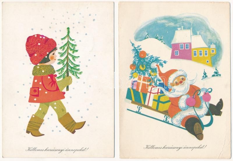 17 db MODERN grafikai üdvözlő motívum képeslap / 16 modern graphic greeting motive postcards