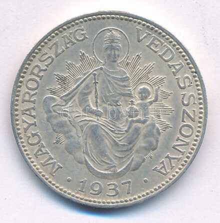 1937. 2P Ag 'Madonna' T:2,2- patina, kis ph Adamo P7