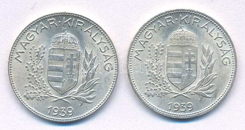 1939. 1P Ag (2x) T:1- patina, kis ph Adamo P6 - Image 2