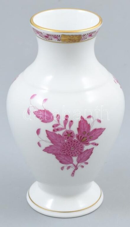 Herendi Apponyi mintás váza, jelzett, hibátlan, m: 16,5 cm