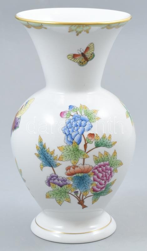Herendi Viktória mintás váza, jelzett, hibátlan, m: 20,5cm - Image 3