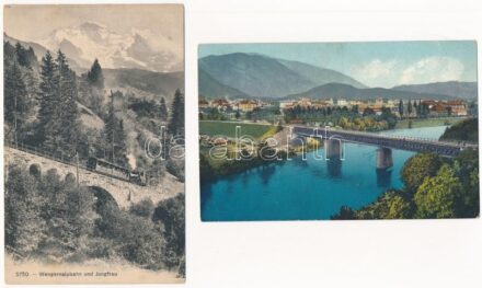 8 db RÉGI használatlan külföldi város képeslap / 8 unused pre-1945 European town-view postcards