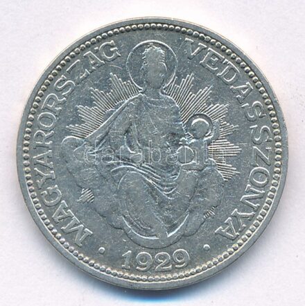 1929. 2P Ag 'Madonna' T:2-,3 kis patina Adamo P7
