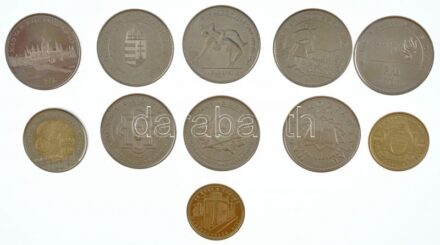 2004-2022. 11db klf forgalmi emlékérme, közte 2022. 100Ft 'Pénzmúzeum' + 50Ft Cu-Ni (8x) klf emlékkiadások T:1,1-