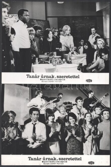 cca 1967 ,,Tanár úrnak, szeretettel' című angol film jelenetei és szereplői, 13 db vintage produkciós filmfotó, ezüst zselatinos fotópapíron, a használatból eredő (esetleges) kisebb hibákkal, 18x24 cm