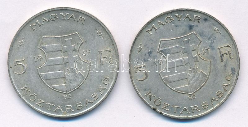 1947. 5Ft Ag 'Kossuth' (2x) T:1-,2 Adamo F8.1 - Image 2