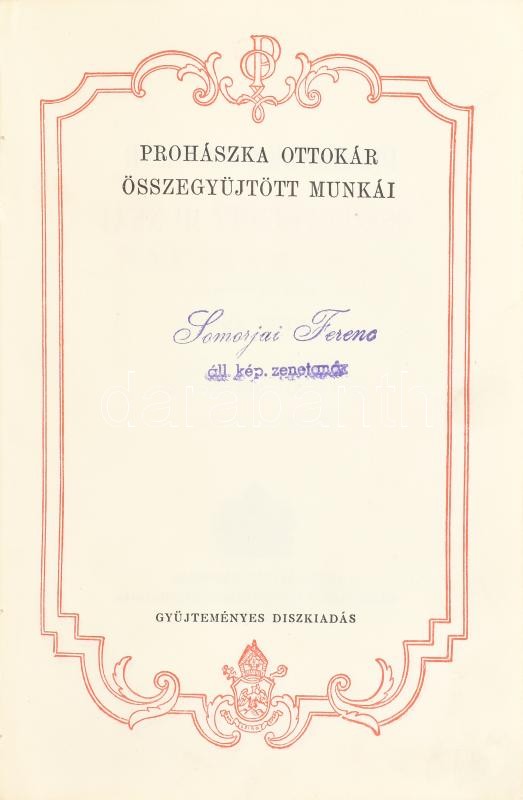 Prohászka Ottokár: Az igazság napszámában. Prohászka Ottokár Összegyűjtött Munkái XXI. köt. Bp., 1929, Szent István-Társulat, XI+292 p. Átkötött félbőr-kötésben, a borítón kis sérüléssel, foltokkal, belül jó állapotban,
