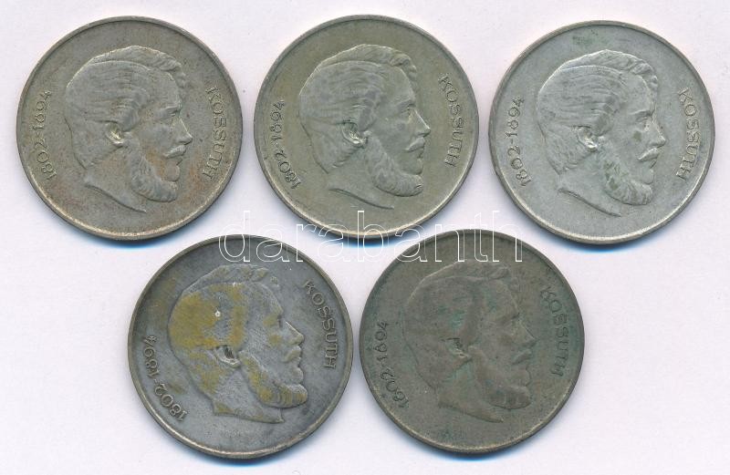 1947. 5Ft Ag 'Kossuth' (5x) T:2-,3 patina Adamo F8.1