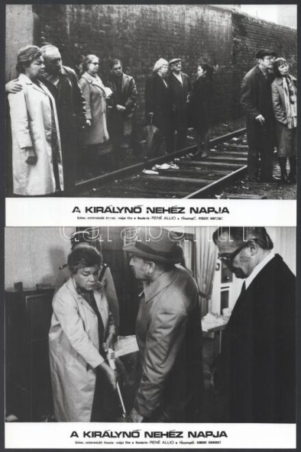 cca 1973 ,,A királynő nehéz napja' című francia - svájci film jelenetei és szereplői, 11 db vintage produkciós filmfotó, ezüst zselatinos fotópapíron, a használatból eredő (esetleges) kisebb hibákkal, 18x24 cm