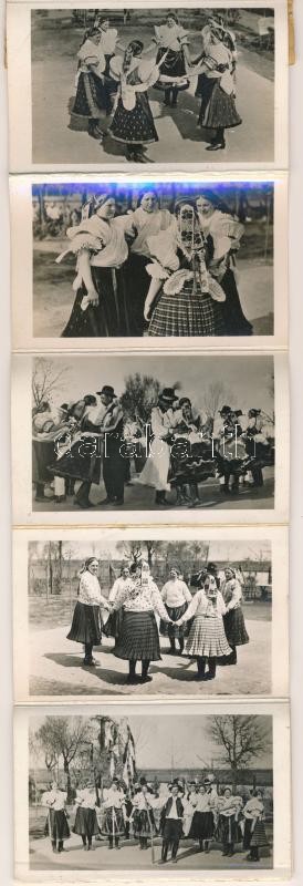 Boldog (Hatvan), Népviseletes folklór mini leporellolap (non PC) (9 x 6 cm)