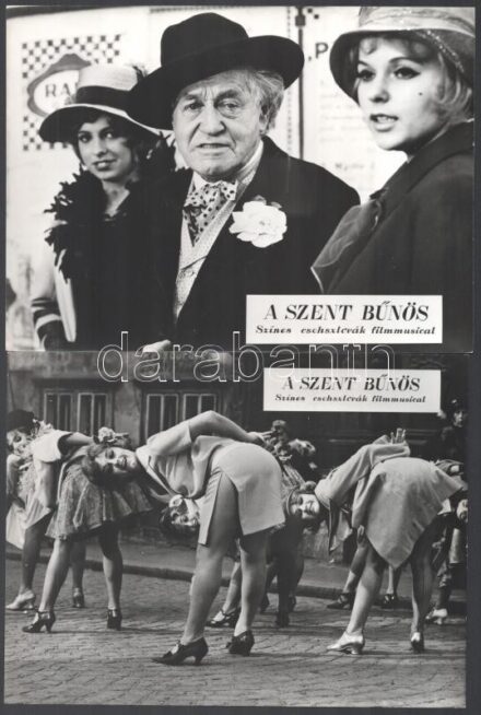 cca 1985 előtt készült ,,A szent bűnös' című csehszlovák film jelenetei és szereplői, 13 db vintage produkciós filmfotó, ezüst zselatinos fotópapíron, a használatból eredő (esetleges) kisebb hibákkal, 18x24 cm