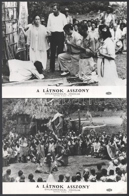 cca 1972 ,,A látnok asszony - gyilkossággal vádolva' című kubai film jelenetei és szereplői, 13 db vintage produkciós filmfotó, ezüst zselatinos fotópapíron, a használatból eredő (esetleges) kisebb hibákkal, 18x24 cm - Image 2