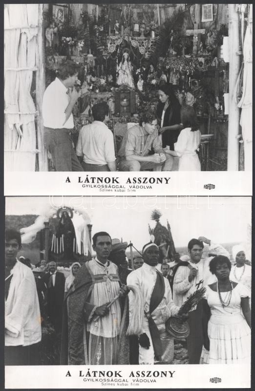 cca 1972 ,,A látnok asszony - gyilkossággal vádolva' című kubai film jelenetei és szereplői, 13 db vintage produkciós filmfotó, ezüst zselatinos fotópapíron, a használatból eredő (esetleges) kisebb hibákkal, 18x24 cm - Image 3