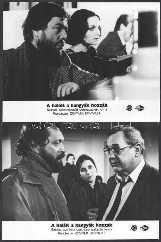 cca 1987 ,,A halált a hangyák hozzák' című csehszlovák film jelenetei és szereplői, 6 db vintage produkciós filmfotó, ezüst zselatinos fotópapíron, a használatból eredő (esetleges) kisebb hibákkal, 18x24 cm - Image 3