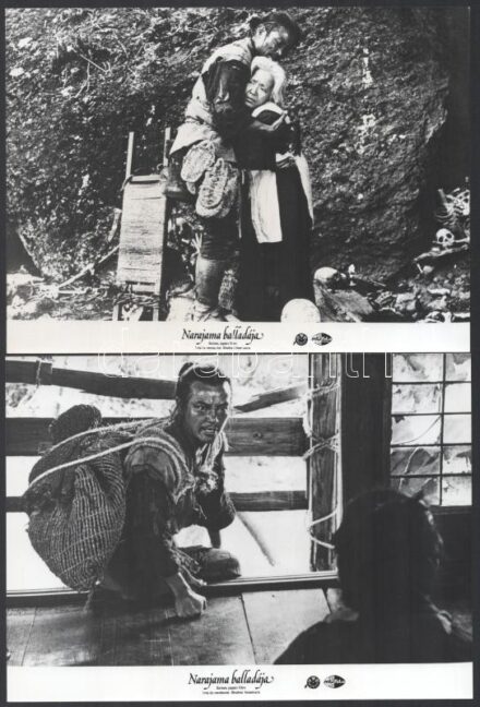 cca 1983 ,,Narajama balladája' című japán film jelenetei és szereplői, 6 db vintage produkciós filmfotó, ezüst zselatinos fotópapíron, a használatból eredő (esetleges) kisebb hibákkal, 18x24 cm