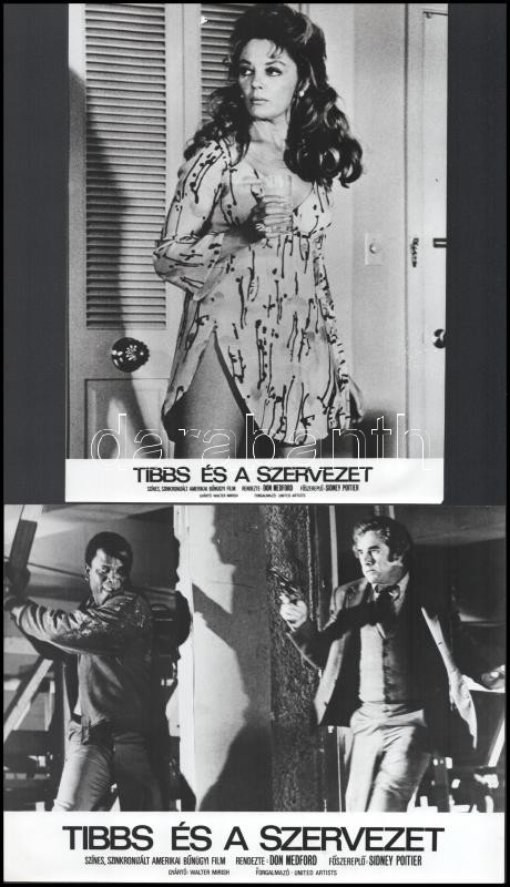 cca 1971 ,,Tibbs és a szervezet' című amerikai bűnügyi film jelenetei és szereplői, 9 db vintage produkciós filmfotó, ezüst zselatinos fotópapíron, a használatból eredő (esetleges) kisebb hibákkal, 18x24 cm - Image 3