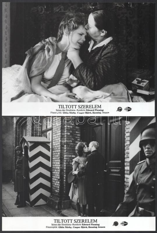 cca 1976 ,,Tiltott szerelem' című dán filmdráma jelenetei és szereplői, 6 db vintage produkciós filmfotó, ezüst zselatinos fotópapíron, a használatból eredő (esetleges) kisebb hibákkal, 18x24 cm - Image 2