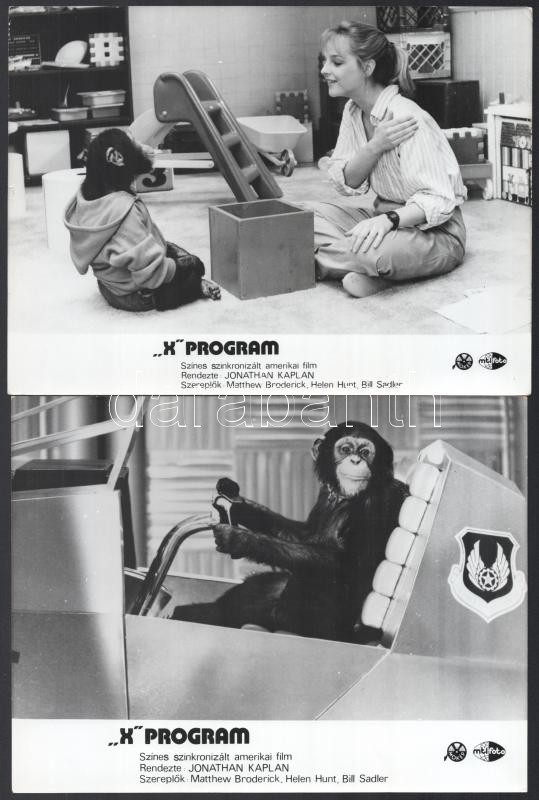 cca 1987 ,,X program' című amerikai film jelenetei és szereplői, 9 db vintage produkciós filmfotó, ezüst zselatinos fotópapíron, a használatból eredő (esetleges) kisebb hibákkal, 18x24 cm