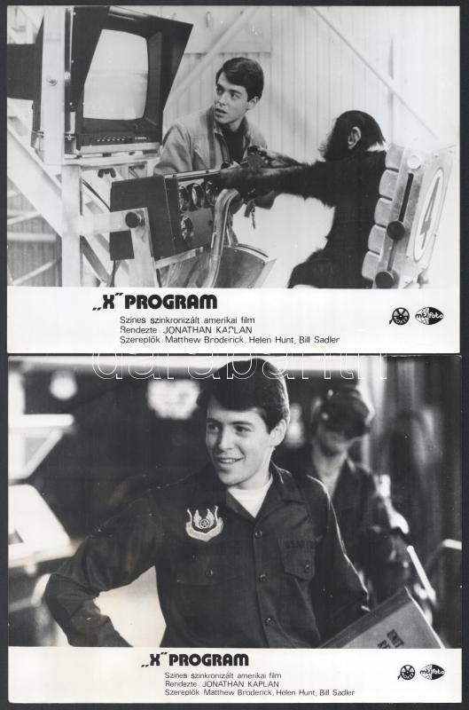 cca 1987 ,,X program' című amerikai film jelenetei és szereplői, 9 db vintage produkciós filmfotó, ezüst zselatinos fotópapíron, a használatból eredő (esetleges) kisebb hibákkal, 18x24 cm - Image 2