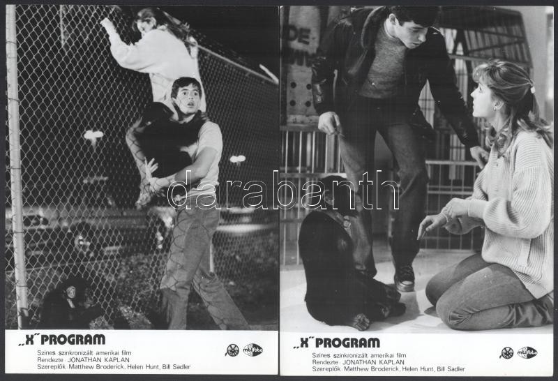 cca 1987 ,,X program' című amerikai film jelenetei és szereplői, 9 db vintage produkciós filmfotó, ezüst zselatinos fotópapíron, a használatból eredő (esetleges) kisebb hibákkal, 18x24 cm - Image 4