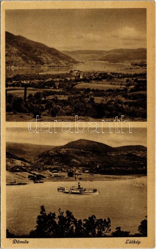 Dömös, látkép, gőzhajó. Lengyel József felvétele