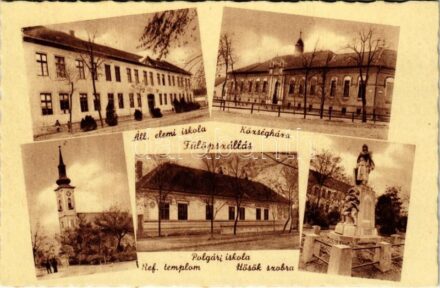 Fülöpszállás, Református templom, Állami elemi iskola, Községháza, Hősök szobra, Polgári iskola