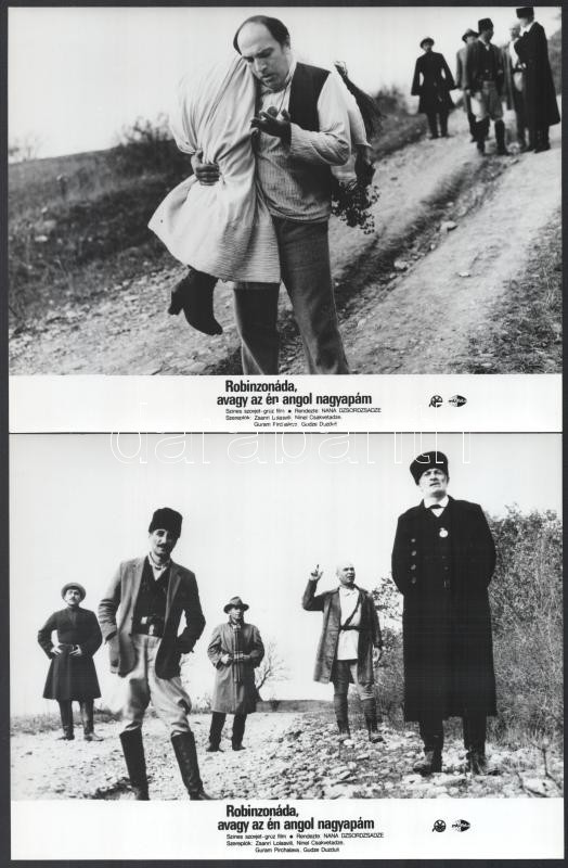 cca 1989 ,,Robinzonáda, avagy az én angol nagyapám' című szovjet-grúz film jelenetei és szereplői, 8 db vintage produkciós filmfotó, ezüst zselatinos fotópapíron, a használatból eredő (esetleges) kisebb hibákkal, 18x24 cm - Image 3