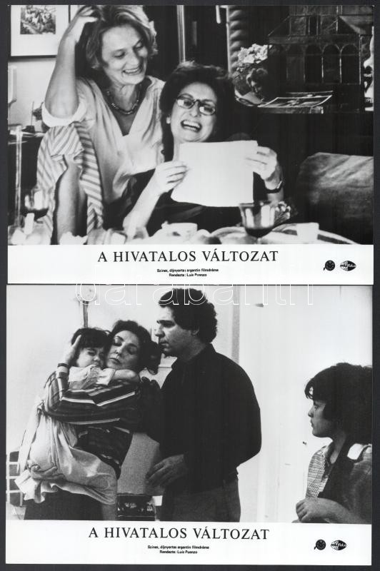 cca 1985 ,,A hivatalos változat' című argentin történelmi filmdráma jelenetei és szereplői, 8 db vintage produkciós filmfotó, ezüst zselatinos fotópapíron, a használatból eredő kisebb hibákkal, 18x24 cm