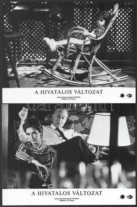 cca 1985 ,,A hivatalos változat' című argentin történelmi filmdráma jelenetei és szereplői, 8 db vintage produkciós filmfotó, ezüst zselatinos fotópapíron, a használatból eredő kisebb hibákkal, 18x24 cm - Image 3