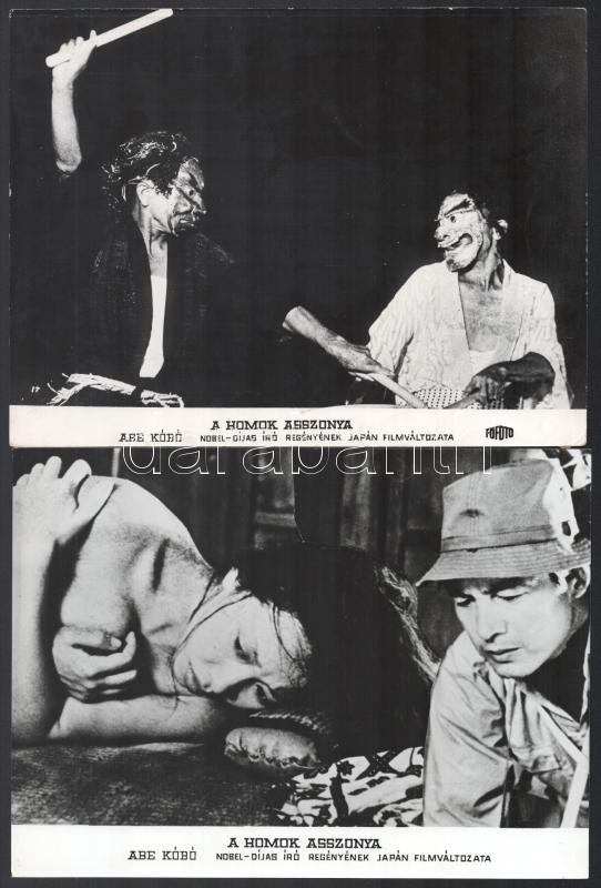 cca 1964 ,,A homok asszonya' című japán film jelenetei és szereplői, 8 db vintage produkciós filmfotó, ezüst zselatinos fotópapíron, a használatból eredő kisebb hibákkal, 18x24 cm - Image 3