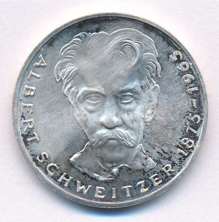NSZK 1975G 5M Ag 'Albert Schweitzer' T:1,1- patina FRG 1975G 5 Mark 'Albert Schweitzer' C:UNC,AU patina Krause KM#143