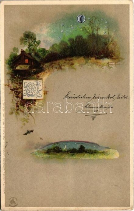 1901 Winkler & Schorn 'Mondschein'-Postkarte Serie XVII. litho (EK)