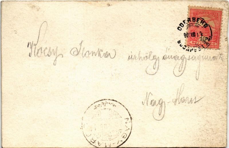 1901 Kézzel rajzolt katonai művészlap / Austro-Hungarian K.u.K. military, hand-drawn and hand-made art postcard (non PC) (fl) - Image 2