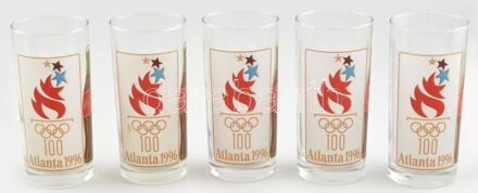 1996-os Atlantai Olimpia Coca-Cola emlék pohár, 5 db