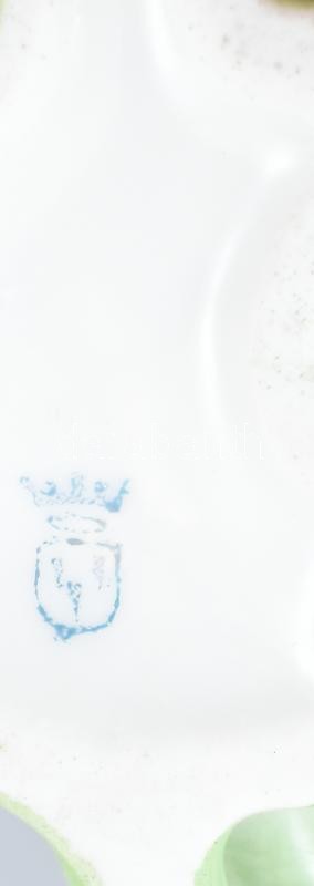 Kék porcelán virág, jelzett, 10x7cm, apró lepattanásokkal - Image 2