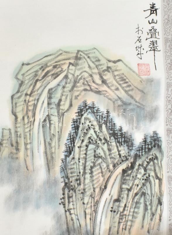 2 db kínai fali tekercs, szép állapotban, 160x45cm - Image 3
