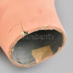 Retró papírmasé parókatartó, próbababa fej, kopott, m: 25 cm - Image 2