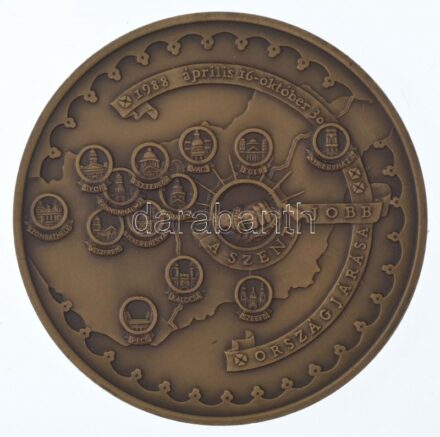 Bozó Gyula (1913-2004) 1988. 'Szent Jobb országjárása / Szent István halálának 950. évfordulója' bronz emlékérem (70mm) T:1- ph.