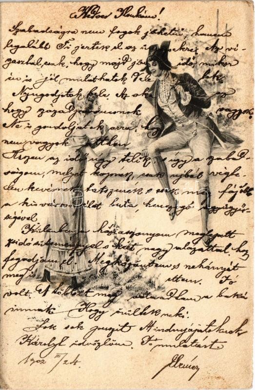 1902 Lady art postcard, romantic couple. B.K.W.I. 731/3. (EK)