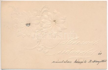 Húsvéti üdvözlet / Easter greeting card, decorated (non PC)
