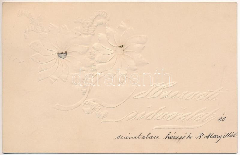 Húsvéti üdvözlet / Easter greeting card, decorated (non PC)