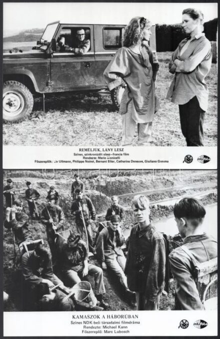 cca 1989 előtt, külföldön készült filmek egy-egy jelenete, 11 db vintage produkciós filmfotó, ezüst zselatinos fotópapíron, a használatból eredő (esetleges) kis hibákkal, 18x24 cm